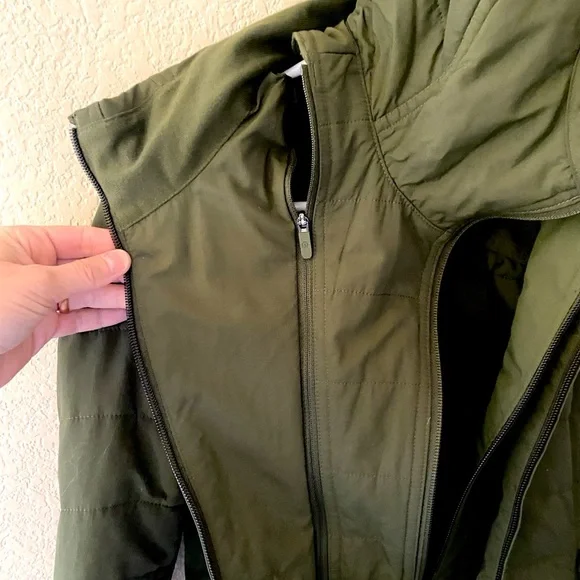 Olive Green Women's Hooded Jacket - Picture 12 of 15